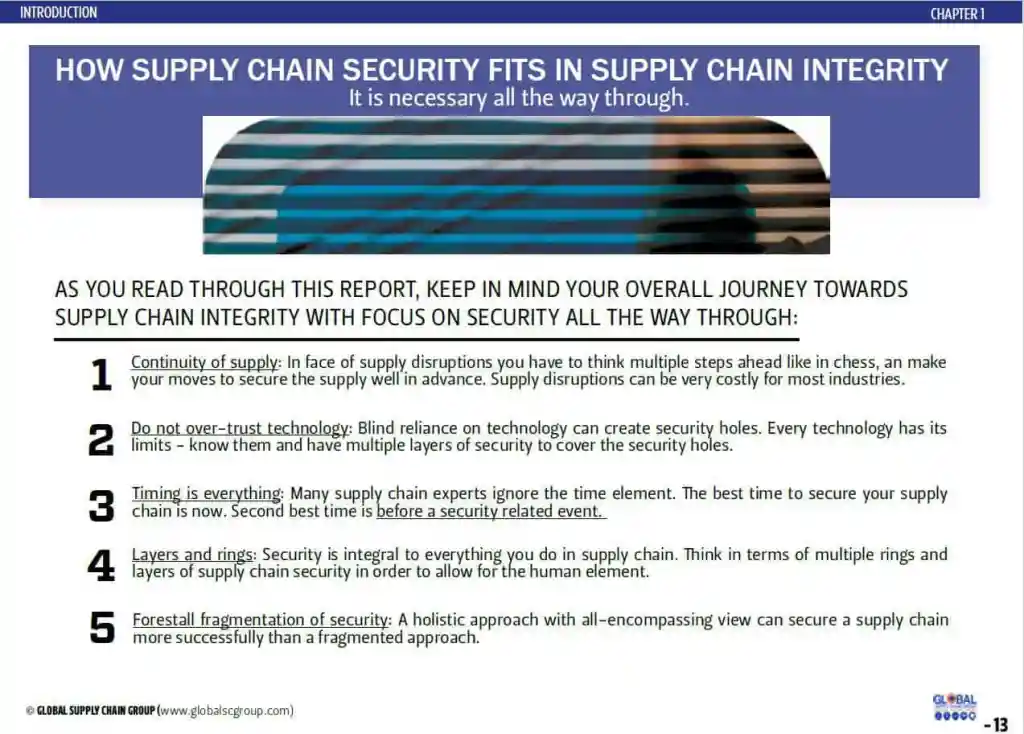 Global Supply Chain Group - five fundamental pricipals of supply chain risk management