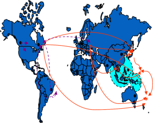 png map image of product flow to asia pacific